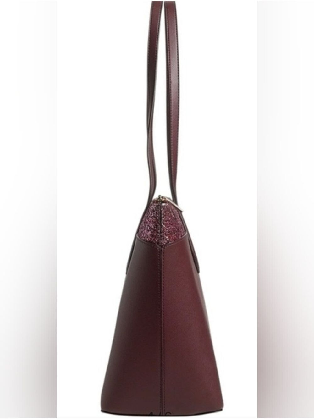 Kate Spade NWT Glitter Trim Tote – Burgundy / Wine - Picture 3 of 6